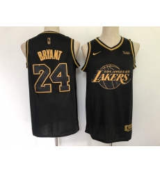 Men's Los Angeles Lakers #24 Kobe Bryant Black Gold Swingman Basketball Jersey