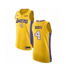 Men's Los Angeles Lakers #4 Byron Scott Authentic Gold Home Basketball Jersey - Icon Edition