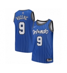 Men's Orlando Magic #9 Nikola Vucevic Authentic Blue Hardwood Classics Basketball Jersey