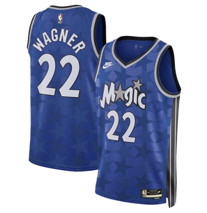 Men's Orlando Magic #22 Franz Wagner Blue 2023-24 Classic Edition Stitched Basketball Jersey