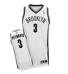 Women's Adidas Brooklyn Nets #3 Drazen Petrovic Authentic White Home NBA Jersey