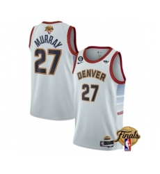 Men's Denver Nuggets #27 Jamal Murray Silver 2023 Finals Icon Edition With NO.6 Stitched Basketball Jersey