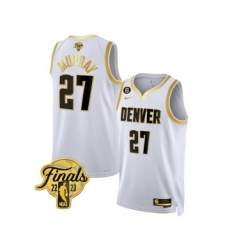 Men's Denver Nuggets #27 Jamal Murray White 2023 Finals Collection With NO.6 Stitched Basketball Jersey