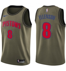 Men's Nike Detroit Pistons #8 Henry Ellenson Swingman Green Salute to Service NBA Jersey