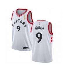 Youth Toronto Raptors #9 Serge Ibaka Swingman White 2019 Basketball Finals Champions Jersey - Association Edition