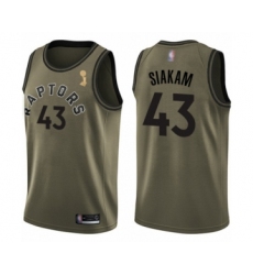 Youth Toronto Raptors #43 Pascal Siakam Swingman Green Salute to Service 2019 Basketball Finals Champions Jersey