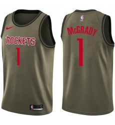 Youth Nike Houston Rockets #1 Tracy McGrady Swingman Green Salute to Service NBA Jersey