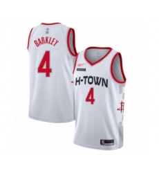 Women's Houston Rockets #4 Charles Barkley Swingman White Basketball Jersey - 2019 20 City Edition