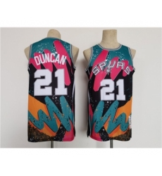 Men's San Antonio Spurs #21 Tim Duncan Throwback basketball Jersey