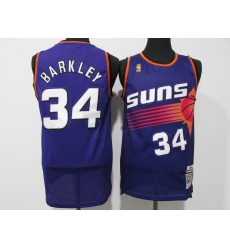 Men's Phoenix Suns #34 Charles Barkley Authentic Purple Throwback Jersey