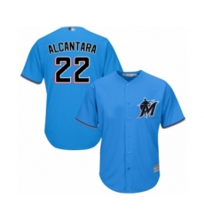 Youth Miami Marlins #22 Sandy Alcantara Authentic Blue Alternate 1 Cool Base Baseball Jersey