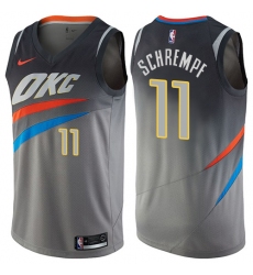 Men's Nike Oklahoma City Thunder #11 Detlef Schrempf Swingman Gray NBA Jersey - City Edition