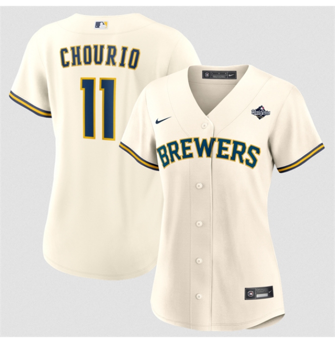 Women's Milwaukee Brewers #11 Jackson Chourio Cream 2026 World Series Limited Stitched Baseball Jersey(Run Small)
