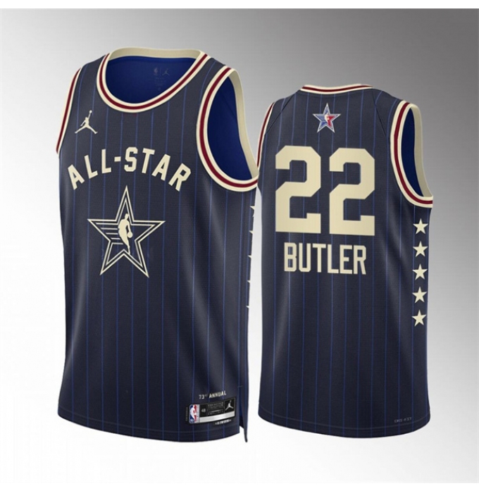 Men's 2024 All-Star #22 Jimmy Butler Navy Stitched Basketball Jersey