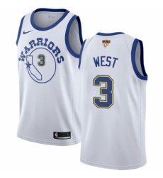 Youth Nike Golden State Warriors #3 David West Swingman White Hardwood Classics 2018 NBA Finals Bound NBA Jersey