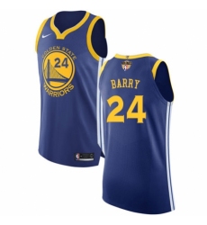 Youth Nike Golden State Warriors #24 Rick Barry Authentic Royal Blue Road 2018 NBA Finals Bound NBA Jersey - Icon Edition