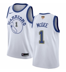Men's Nike Golden State Warriors #1 JaVale McGee Swingman White Hardwood Classics 2018 NBA Finals Bound NBA Jersey
