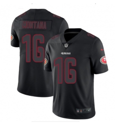 Men's San Francisco 49ers #16 Joe Montana Black Impact Limited Stitched Jersey