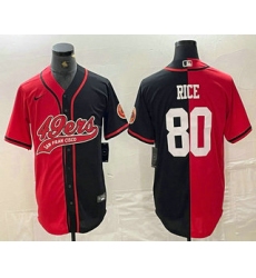 Men's San Francisco 49ers #80 Jerry Rice Red Black Two Tone Cool Base Stitched Baseball Jersey