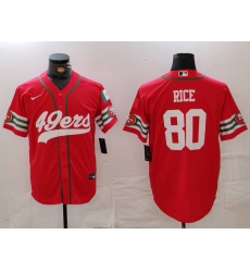 Men's San Francisco 49ers #80 Jerry Rice Red Mexico Cool Base Stitched Baseball Jersey