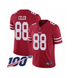 Youth San Francisco 49ers #88 Garrett Celek Red Team Color Vapor Untouchable Limited Player 100th Season Football Jersey