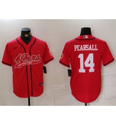 Men's San Francisco 49ers #14 Ricky Pearsall Red With Cool Base Stitched Baseball Jersey