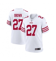 Men's San Francisco 49ers #27 Ji'Ayir Brown White Game Football Stitched Jersey