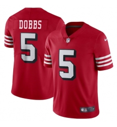 Men's San Francisco 49ers #5 Josh Dobbs New Red Vapor Untouchable Limited Football Stitched Jersey