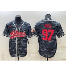 Men's San Francisco 49ers #97 Nike Bosa Grey Camo With Patch Cool Base Stitched Baseball Jersey