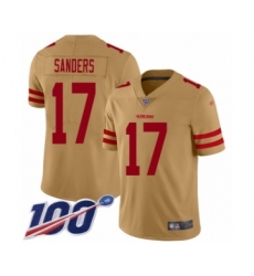 Youth San Francisco 49ers #17 Emmanuel Sanders Limited Gold Inverted Legend 100th Season Football Jersey