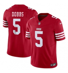 Youth San Francisco 49ers #5 Josh Dobbs 2024 F.U.S.E. Red Vapor Untouchable Limited Football Stitched Jersey