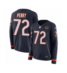 Women's Nike Chicago Bears #72 William Perry Limited Navy Blue Therma Long Sleeve NFL Jersey