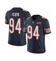 Men's Chicago Bears #94 Leonard Floyd Navy Blue Team Color 100th Season Limited Football Jersey