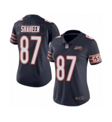 Women's Chicago Bears #87 Adam Shaheen Navy Blue Team Color 100th Season Limited Football Jersey