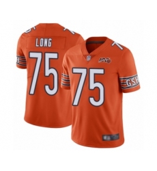 Youth Chicago Bears #75 Kyle Long Orange Alternate 100th Season Limited Football Jersey