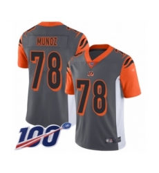 Youth Cincinnati Bengals #78 Anthony Munoz Limited Silver Inverted Legend 100th Season Football Jersey