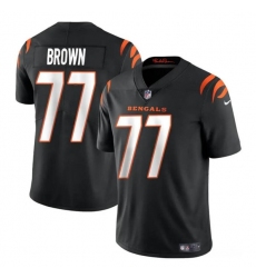 Youth Cincinnati Bengals #77 Trent Brown Black Vapor Untouchable Limited Stitched Jersey