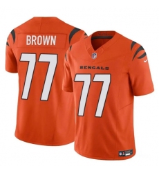 Youth Cincinnati Bengals #77 Trent Brown Orange 2024 F.U.S.E. Vapor Untouchable Limited Stitched Jersey