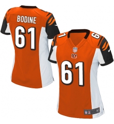 Women's Nike Cincinnati Bengals #61 Russell Bodine Game Orange Alternate NFL Jersey