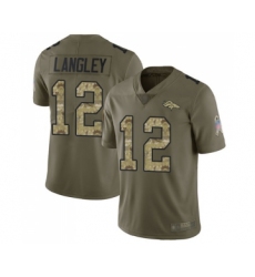 Youth Denver Broncos #12 Brendan Langley Limited Olive Camo 2017 Salute to Service Football Jersey