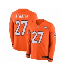 Youth Nike Denver Broncos #27 Steve Atwater Limited Orange Therma Long Sleeve NFL Jersey