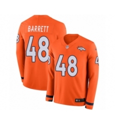 Youth Nike Denver Broncos #48 Shaquil Barrett Limited Orange Therma Long Sleeve NFL Jersey