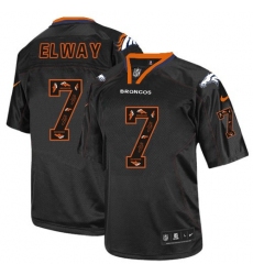 Men's Nike Denver Broncos #7 John Elway Elite New Lights Out Black NFL Jersey Men's Nike Denver Broncos #7 John Elway Elite New Lights Out Black NFL Jersey