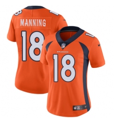 Women's Nike Denver Broncos #18 Peyton Manning Orange Team Color Vapor Untouchable Limited Player NFL Jersey