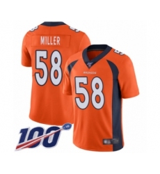 Youth Nike Denver Broncos #58 Von Miller Orange Team Color Vapor Untouchable Limited Player 100th Season NFL Jersey