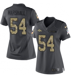 Women's Nike Denver Broncos #54 Brandon Marshall Limited Black 2016 Salute to Service NFL Jersey