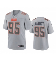 Men's Cleveland Browns #95 Myles Garrett Gray Atmosphere Fashion Stitched Game Jersey