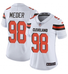 Women's Nike Cleveland Browns #98 Jamie Meder White Vapor Untouchable Limited Player NFL Jersey