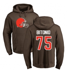 NFL Nike Cleveland Browns #75 Joel Bitonio Brown Name & Number Logo Pullover Hoodie