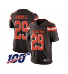 Men's Cleveland Browns #29 Duke Johnson Brown Team Color Vapor Untouchable Limited Player 100th Season Football Jersey